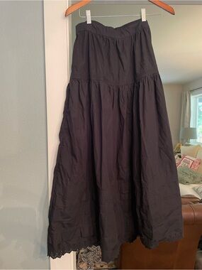 Quince Black Tiered Maxi Skirt